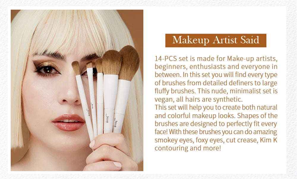 Jessup 14pc Makeup Brush Set