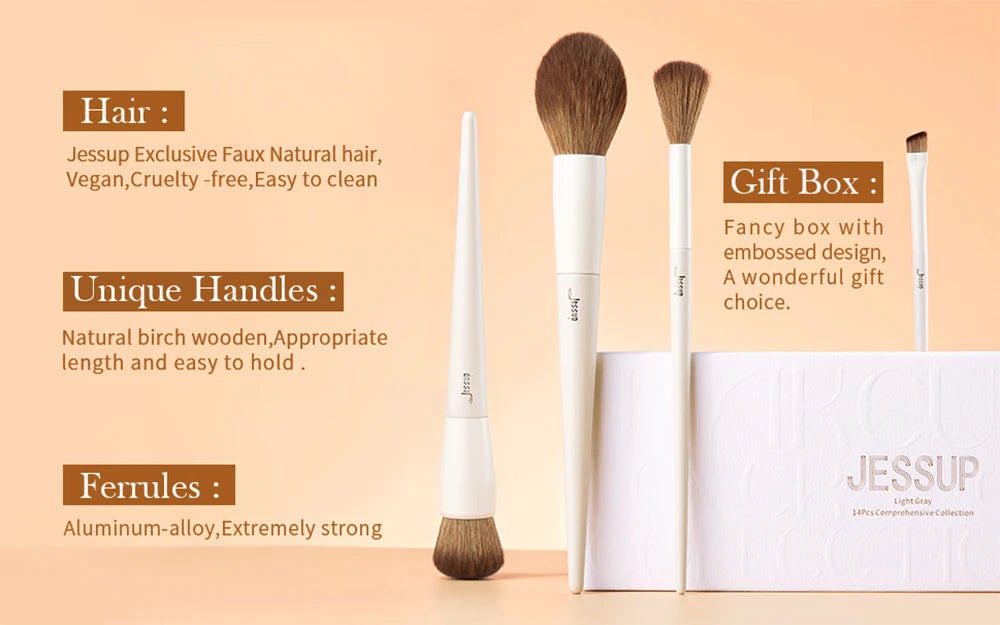 Jessup 14pc Makeup Brush Set